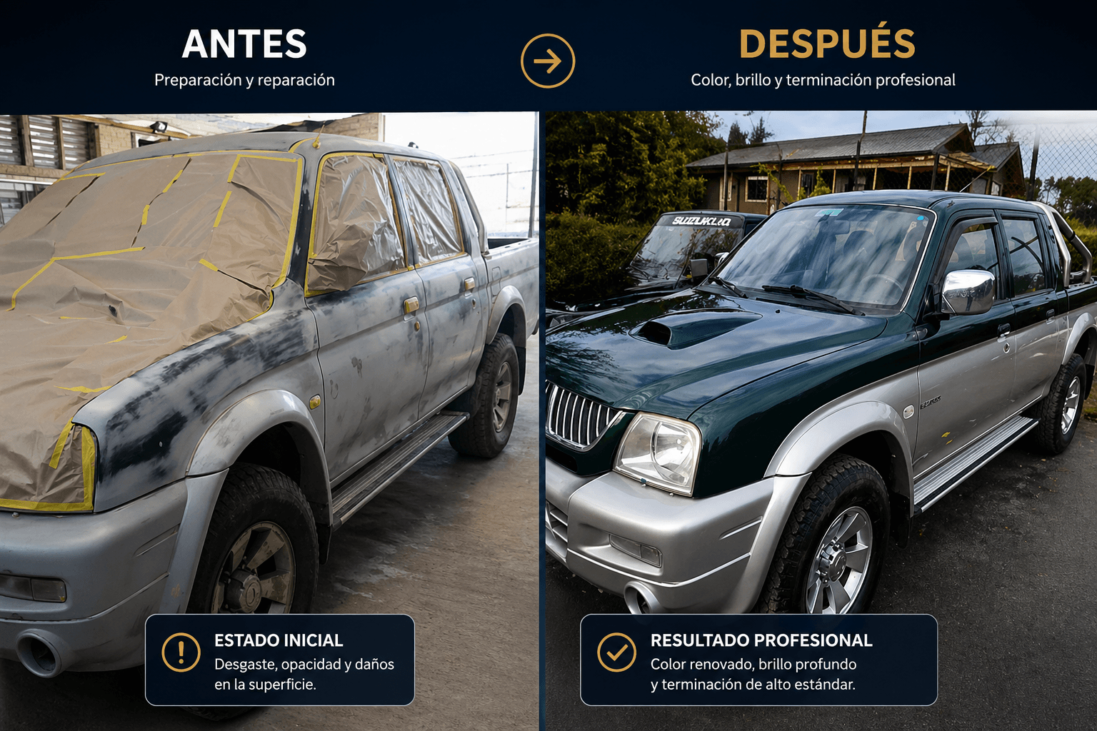 Reparación puntual por impacto con matching digital