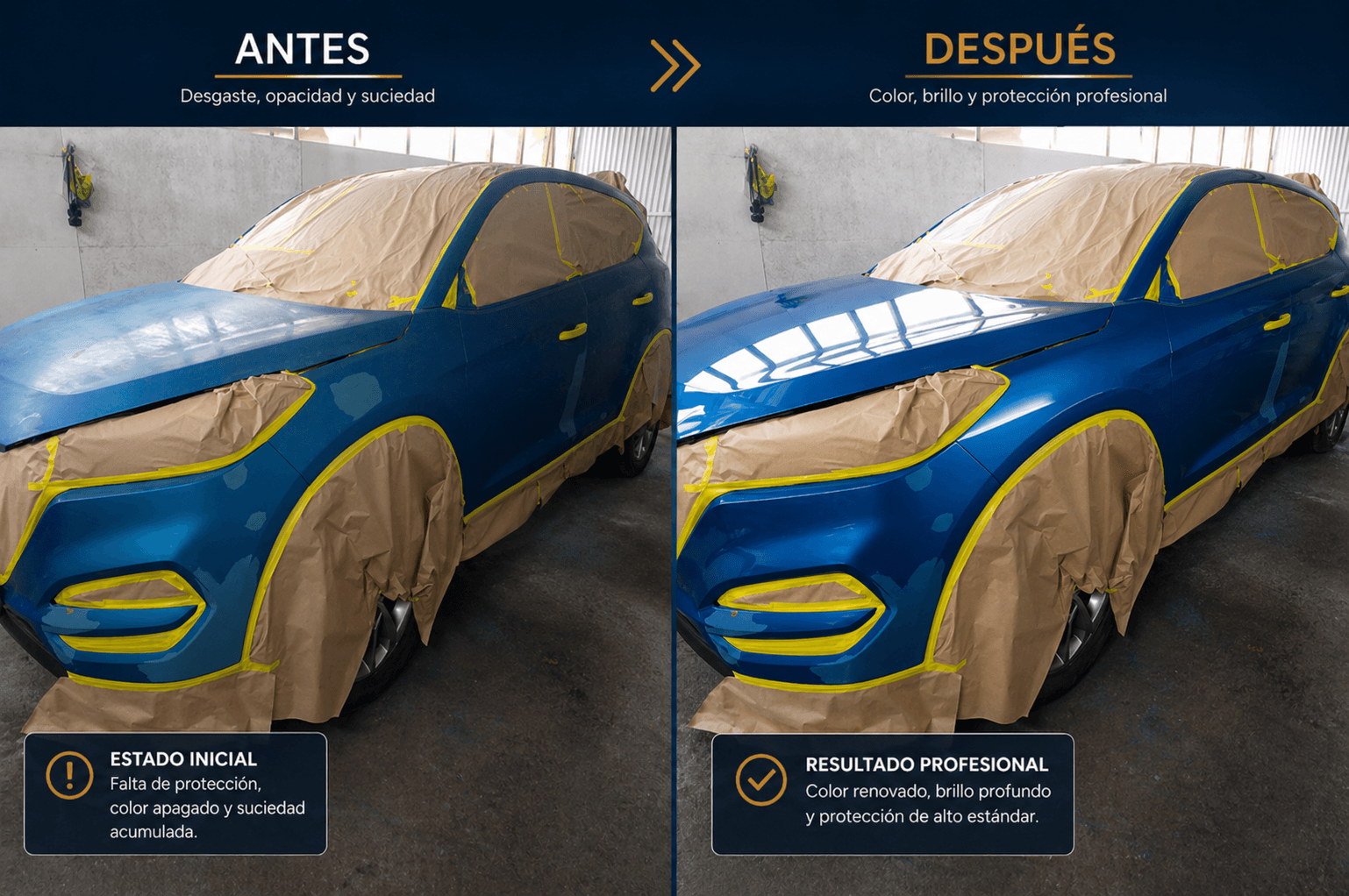 Restauración de pintura con acabado de fábrica